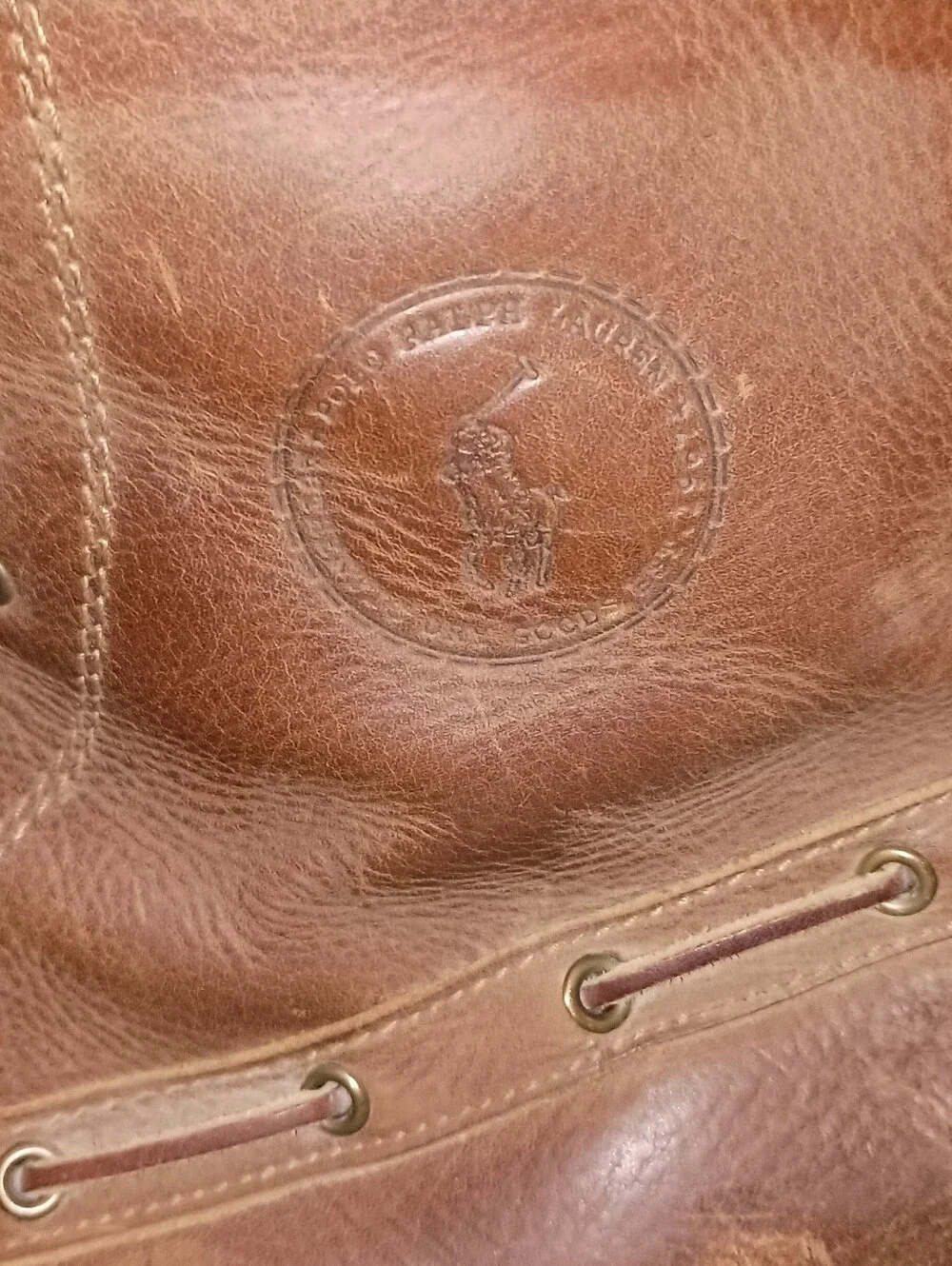 Vintage Polo Ralph Lauren Whitsand Brown Leather Boots Size 12D